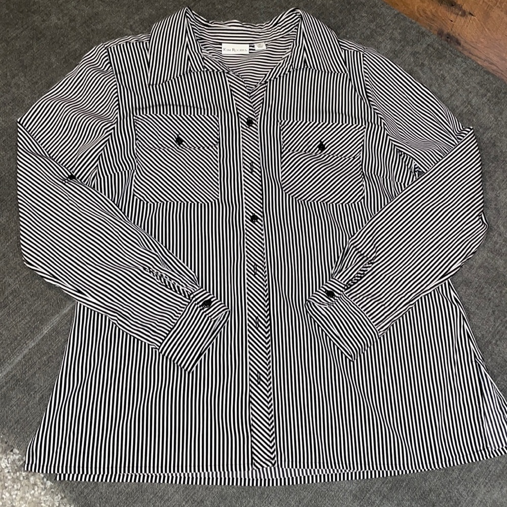 Black Striped Button Down